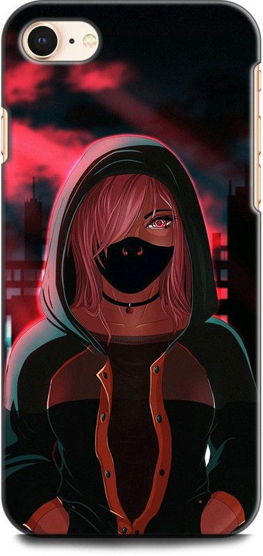 KEYCENT Back Cover for APPLE iPhone 8 GIRL, HOOD, ANIME, MASK, CUTE GIRL, SPARKS, GLANCE, DOLL  (Multicolor, Shock Proof, Pack of: 1)