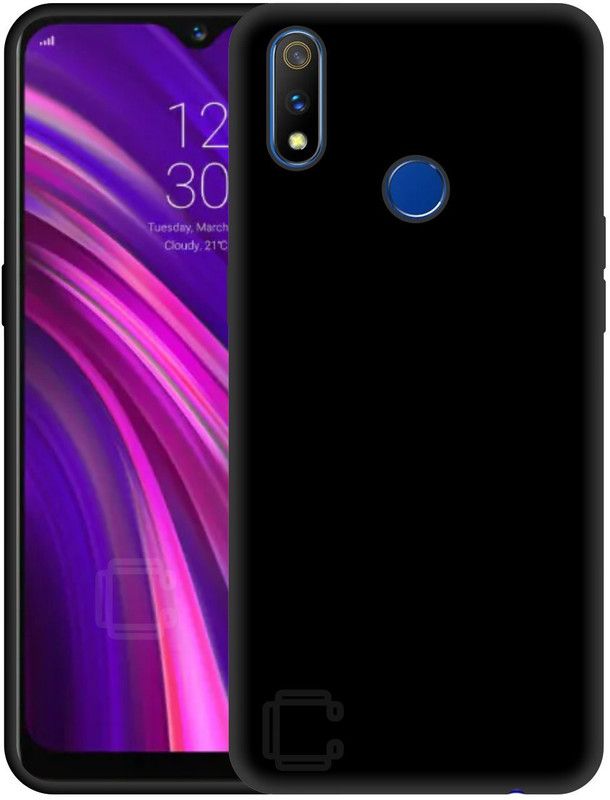 CASE CREATION Back Cover for Realme 3 2019  (Black, Grip Case, Pack of: 1)