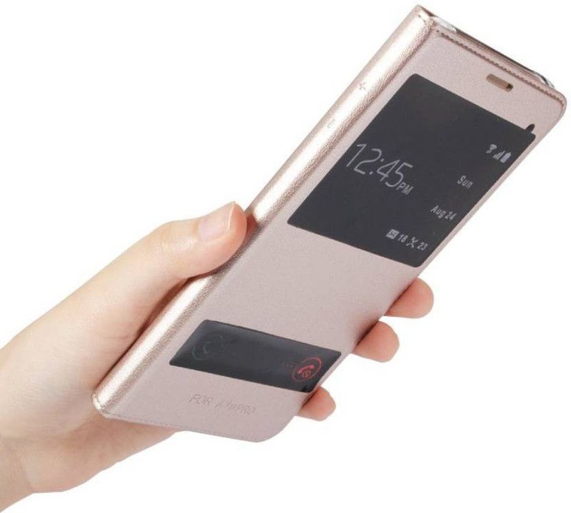 Elica Flip Cover for Samsung Galaxy S9 Plus  (Gold, Shock Proof, Pack of: 1)