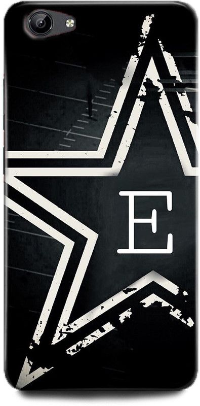 INDICRAFT Back Cover for Vivo Y71, Vivo 1724, E, E LETTER, STAR, BLACK, ALPHABET  (Multicolor, Hard Case, Pack of: 1)