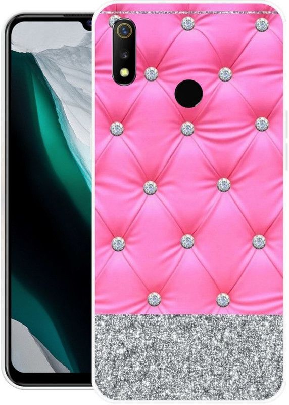 Khadoliya Back Cover for Realme 3, Realme 3i  (Pink, Grey, Grip Case, Silicon)