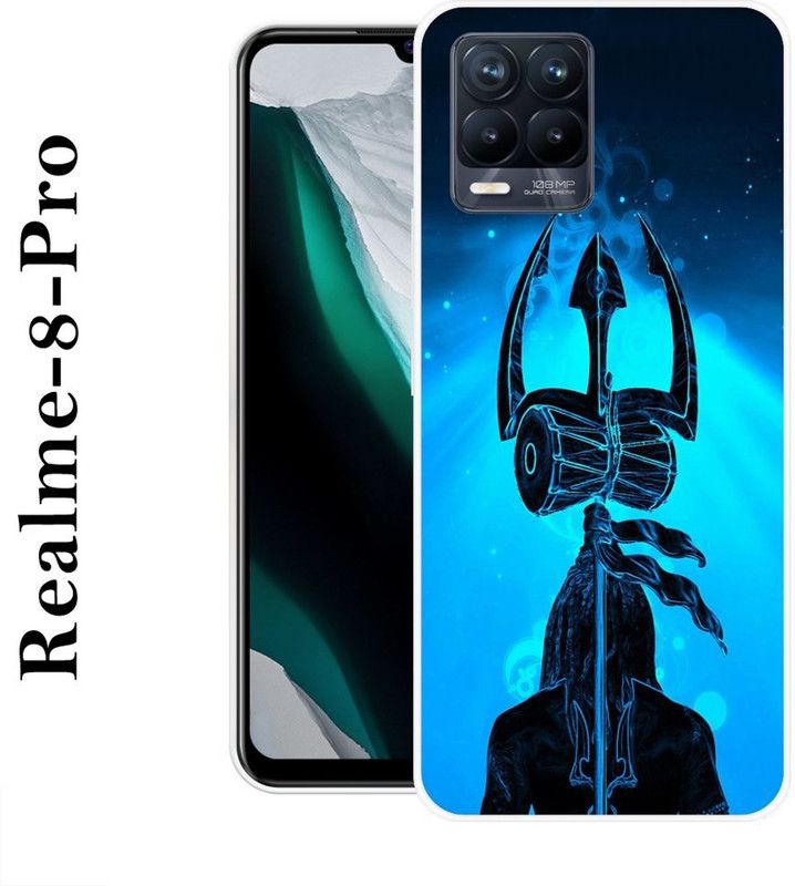 REDFLY Back Cover for Realme 8 Pro  (Black, Blue, Silicon)