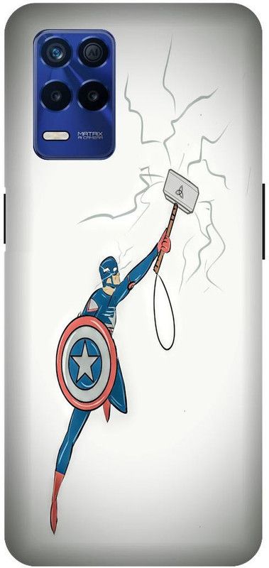 Bluvver Back Cover for Realme 8s 5G , RMX3381, Printed Captain America Thor Back Cover  (Multicolor, Hard Case, Pack of: 1)