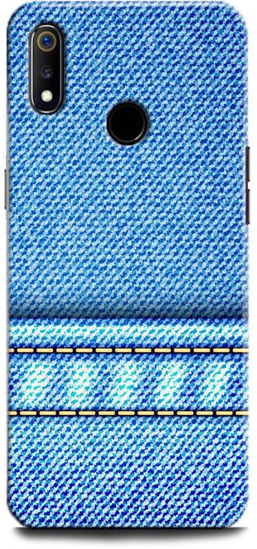 INDICRAFT Back Cover for Realme3i, RMX1827 JEANS, BLUE JEANS, TEXTURE, FABRIC, PATTERN  (Multicolor, Hard Case, Pack of: 1)