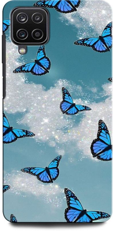 GRAFIQE Back Cover for SAMSUNG Galaxy F22 BUTTERFLY, BEAUTIFUL BUTTERFLIES, BLUE BURRERFLY, GLITTER  (Multicolor, Shock Proof, Pack of: 1)