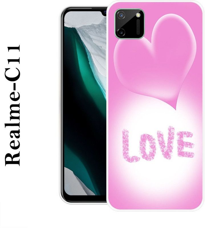 PALWALE BALAJI Back Cover for Realme C11  (Pink, White, Silicon)