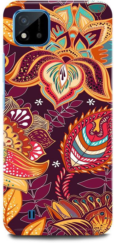 JUGGA Back Cover for Realme C20, RMX3063, MANDALA, ART, ABSTRACT, ART, RANGOLI, PATTERN  (Purple, Hard Case, Pack of: 1)