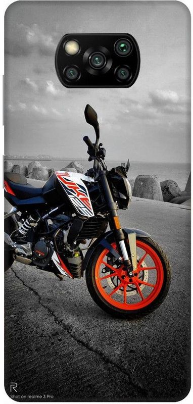 UMPRINT Back Cover for Poco X3/MZB9965IN Duke Ktm Sports Bike Printed Back Cover  (Multicolor, Hard Case, Pack of: 1)