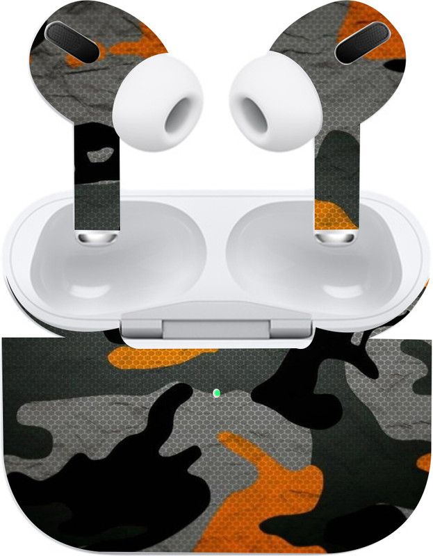 Jeeva Creation Apple AirPod Pro, apple airpod pro Mobile Skin  (Ultra Military Orange Camouflage Skin With High Matte Finish.)