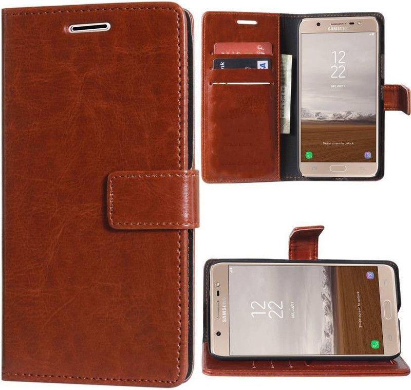 Cockcrow Flip Cover for Samsung Galaxy J7 Pro  (Brown, Pack of: 1)