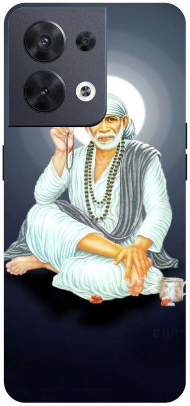 Wall Art Back Cover for OPPO RENO 8 (5G) Sai Baba, Sirdi Baba, God Printed  (Multicolor, Dual Protection, Pack of: 1)