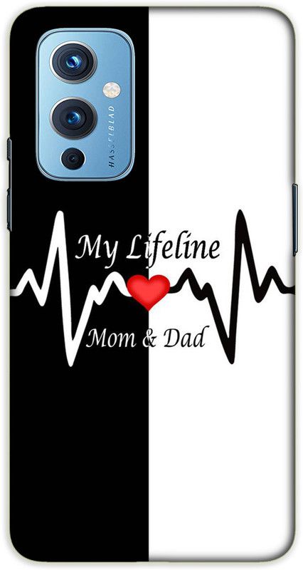iprinto Back Cover for OnePlus 9 Mom And Dad Mom & Dad Love Back Cover  (White, Hard Case, Pack of: 1)