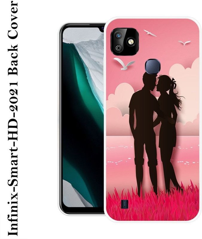INDIALAND Back Cover for Infinix Smart HD 2021  (Pink, Black, Grip Case, Silicon)