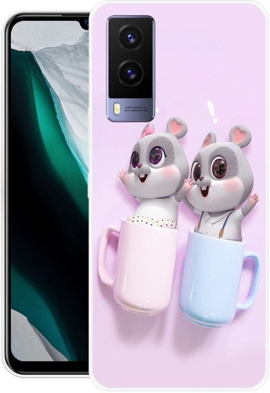 Krtagy Back Cover for Vivo V21e  (Pink, Dual Protection, Silicon, Pack of: 1)