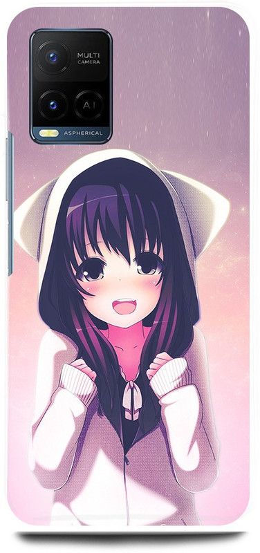 play fast Back Cover for Vivo Y21E LOVELY, GIRL, CUTE, GIRL, ANIME  (Pink, Hard Case, Pack of: 1)