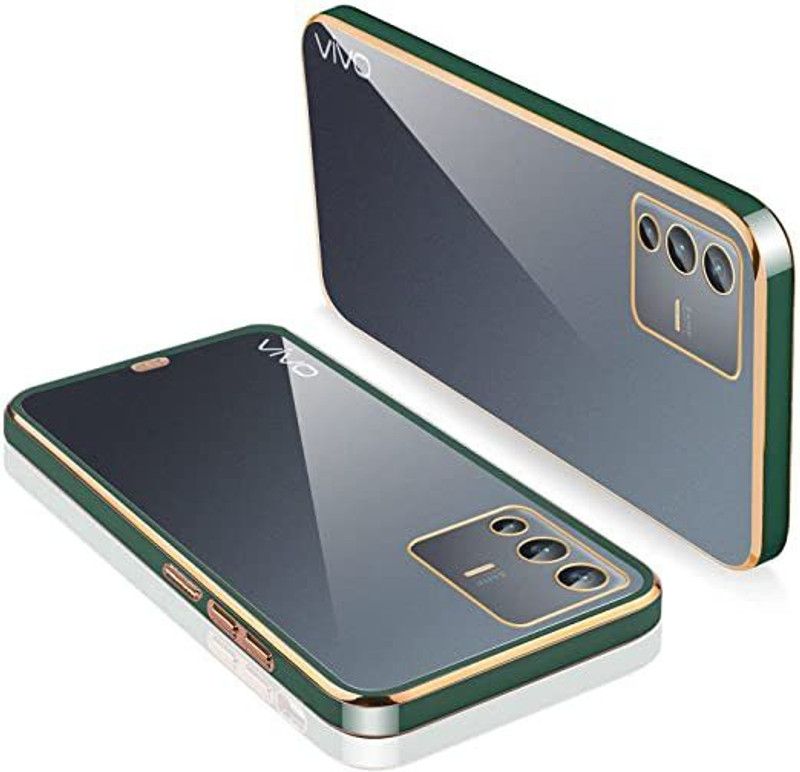Urban Tech Back Cover for Vivo X70 Pro Plus |Electroplated Silicon Golden Plating Crystal Clear Case|  (Green, Grip Case, Pack of: 1)