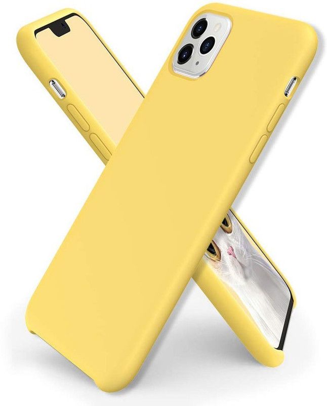 Rakulo Back Cover for Apple Iphone 12 pro  (Yellow, Grip Case, Silicon, Pack of: 1)