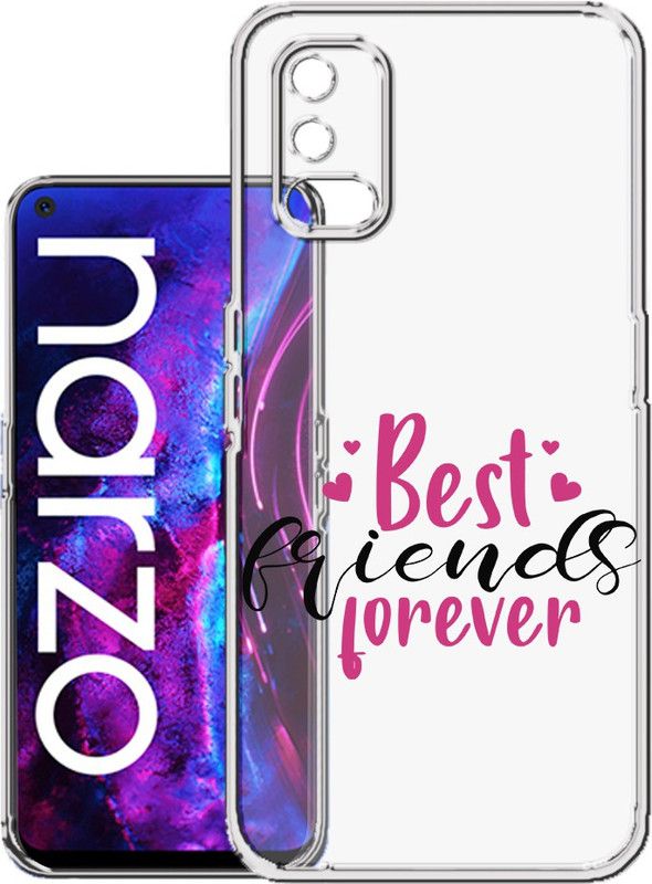 HANIRY Back Cover for Realme Narzo 30 Pro / RMX2117 mobile cover | BEST FRIENDS FOREVER TEXT | Design | PNG_86  (Multicolor, Flexible, Silicon, Pack of: 1)