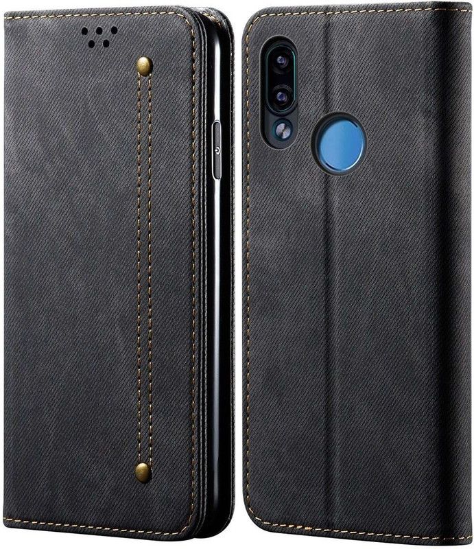 Pure Color Wallet Case Cover for Redmi Note 7 Pro / Redmi Note 7 / Redmi Note 7s  (Black, Magnetic Case, Pack of: 1)
