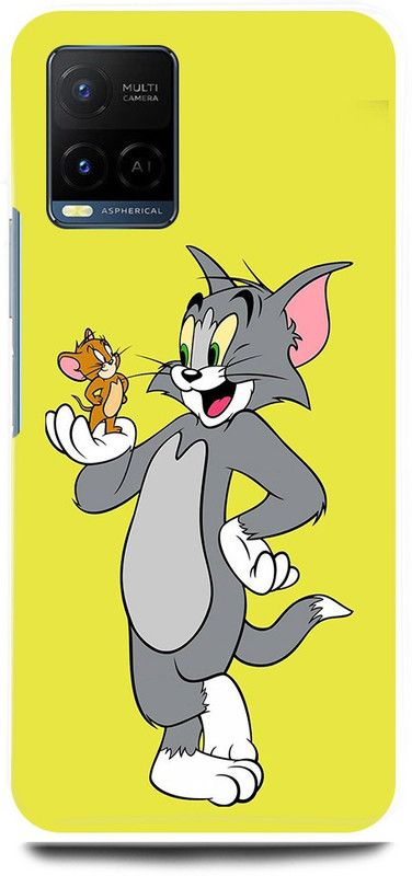 play fast Back Cover for Vivo Y33T, V2146 TOM, AND, JERRY, CARTOON, CN  (Yellow, Hard Case, Pack of: 1)
