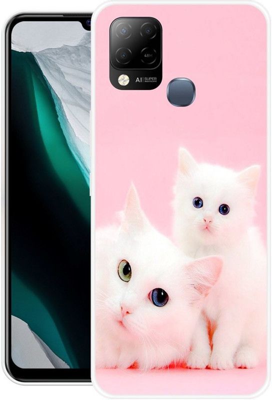 REALKING Back Cover for Infinix Hot 10s  (Pink, White, Silicon)