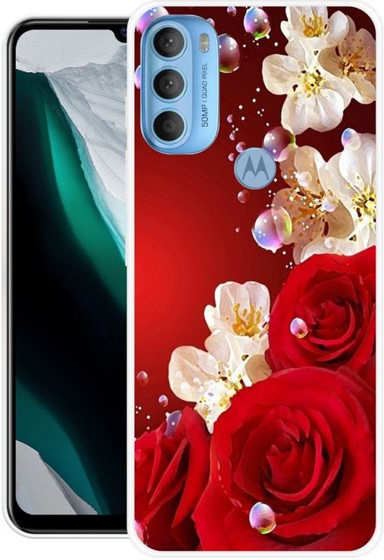 RJ14 (Online) Back Cover for Motorola Moto G71 5G  (Red, White, Grip Case, Silicon)