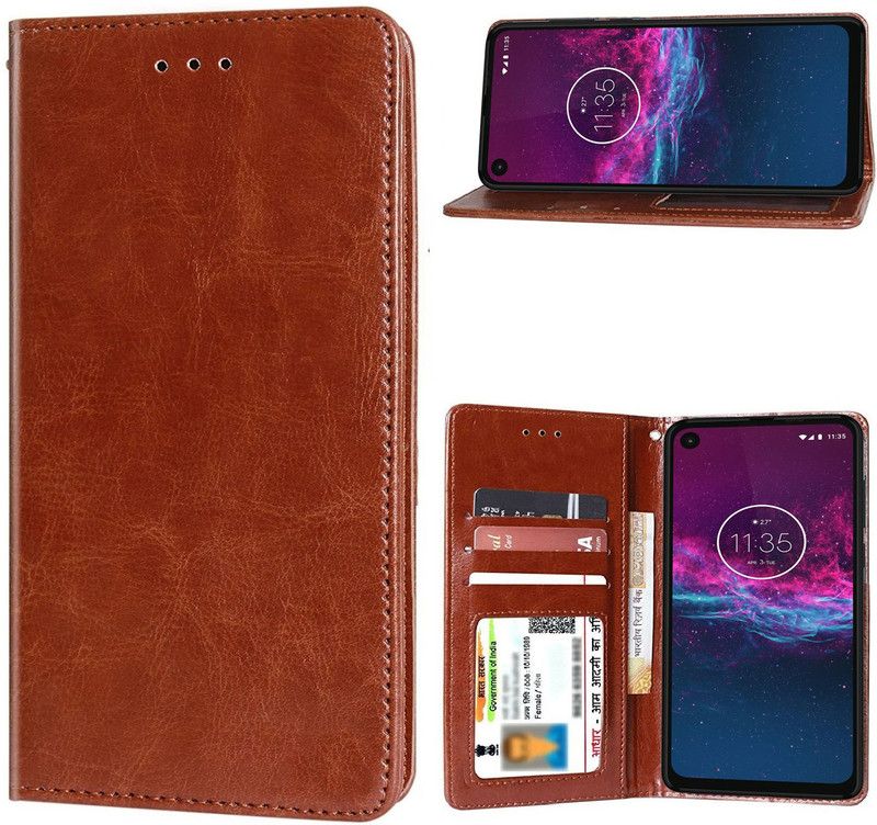 Unistuff Back Cover for Motorola One Action  (Brown, Dual Protection)