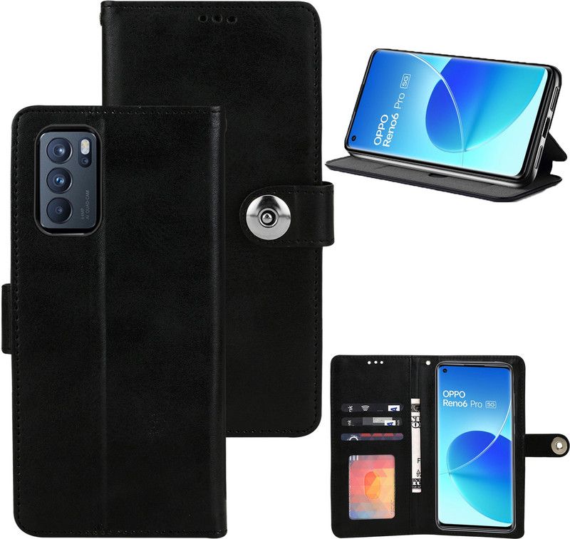 Wowcase Back Cover for Oppo Reno 6 Pro 5G  (Black, Dual Protection, Pack of: 1)