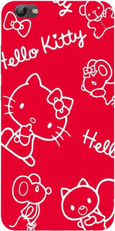 Golden Mask Back Cover for Vivo Y69 Red And White Hello Kitty  (Multicolor, Waterproof, Silicon, Pack of: 1)