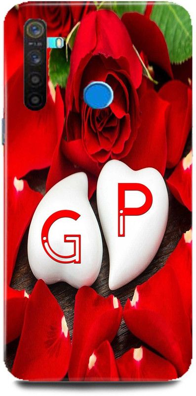 MP ARIES MOBILE COVER Back Cover for Realme 5/RMX1911,G Loves P Name,G Name, P Letter, Alphabet,G Love P NAME  (Multicolor, Hard Case, Pack of: 1)