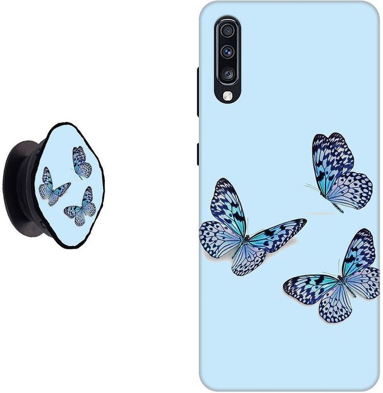 Hello Case Back Cover for Samsung Galaxy A70, Samsung Galaxy A70s  (Blue, Cases with Holder)