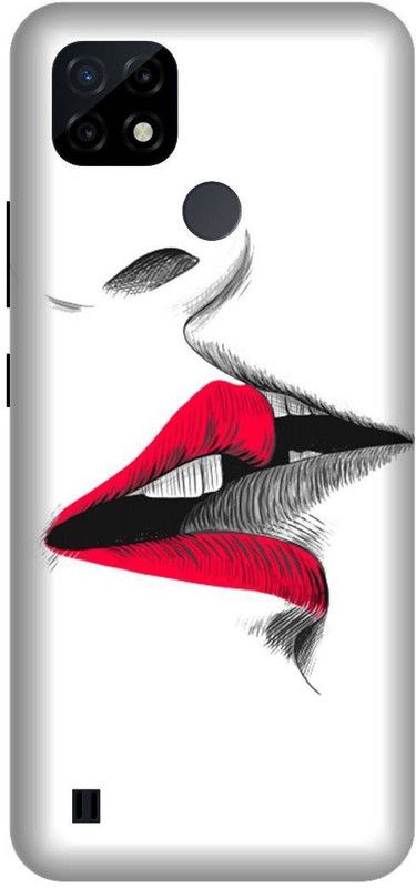 Yoprint Back Cover for Realme C21y Boy And Girl Kiss Printed back Cover  (Multicolor, Hard Case, Pack of: 1)