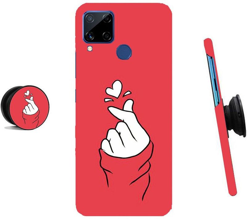HELLO CASE Back Cover for Realme C15, Realme C15 Qualcomm Edition  (Red, White)