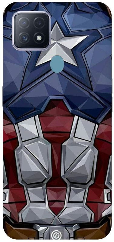 PICHKU Back Cover for OPPO A15-CPH2185-CAPTAIN,AMERICA,SHIELD,AVENGERS,MARVEL,SUPER,HERO,END,GAME,SUIT  (Multicolor, Hard Case, Pack of: 1)