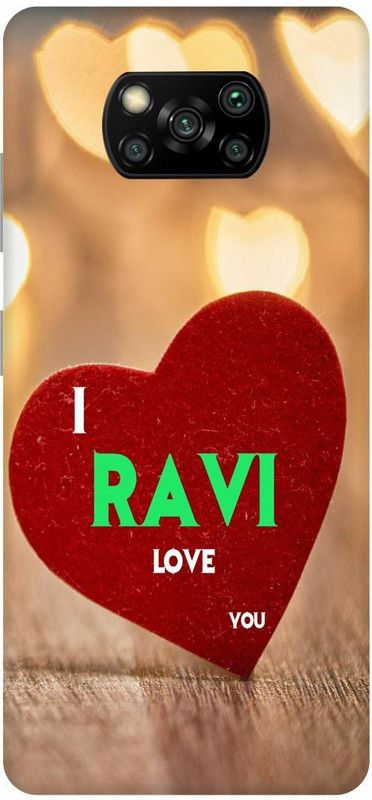 THESTONEWELL Back Cover for Poco X3 ravi letter ravi alphabet ravi name cases cover  (Multicolor, Shock Proof, Pack of: 1)