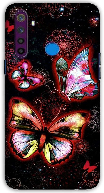 artocus Back Cover for Realme 5s, Realme 5s Butterfly colourful Printed Back Cover  (Multicolor, Hard Case, Pack of: 1)