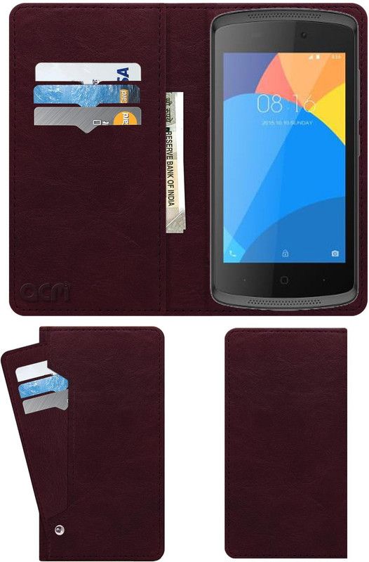 ACM Flip Cover for Intex Aqua Lite  (Maroon, Cases with Holder, Pack of: 1)