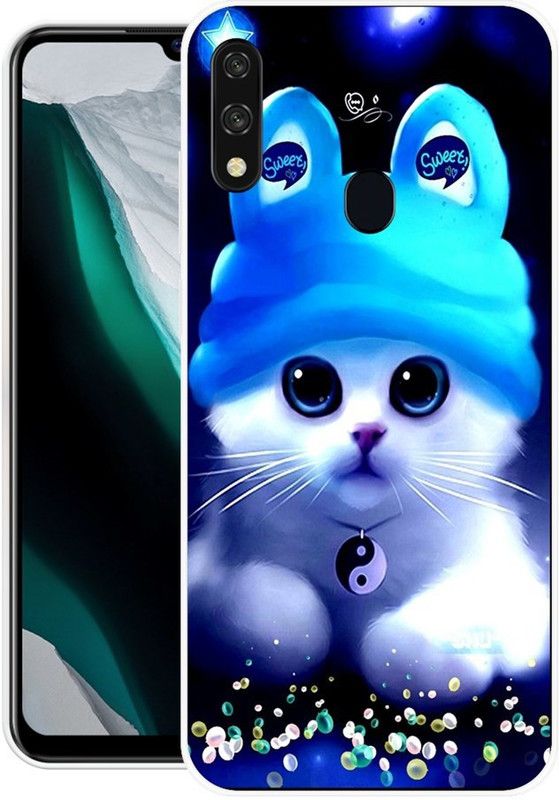 Looy Back Cover for Lava Z66  (Blue, Flexible, Silicon, Pack of: 1)