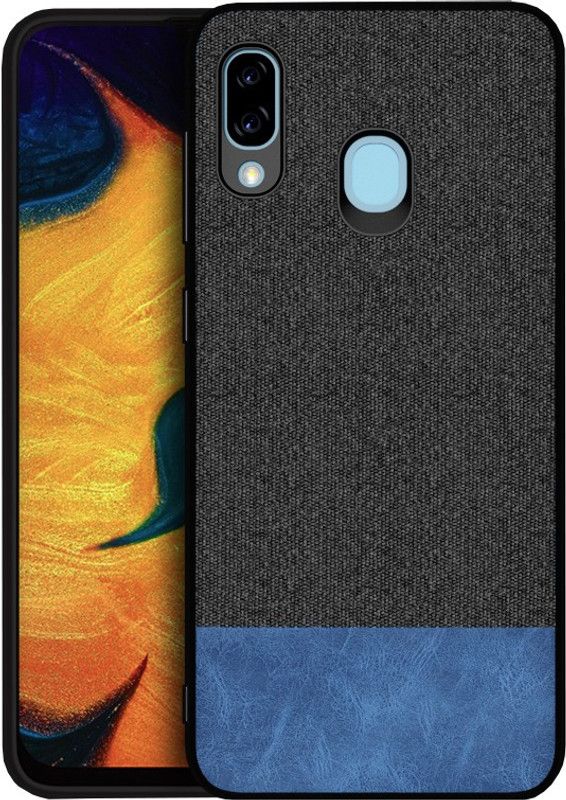 Kapa Back Cover for Samsung Galaxy A30 (Fabric Series)  (Black, Blue, Shock Proof, Pack of: 1)