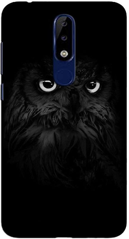 CROKIAN Back Cover for Nokia 6.1 Plus Black owl Back Cover  (Multicolor, Hard Case, Pack of: 1)