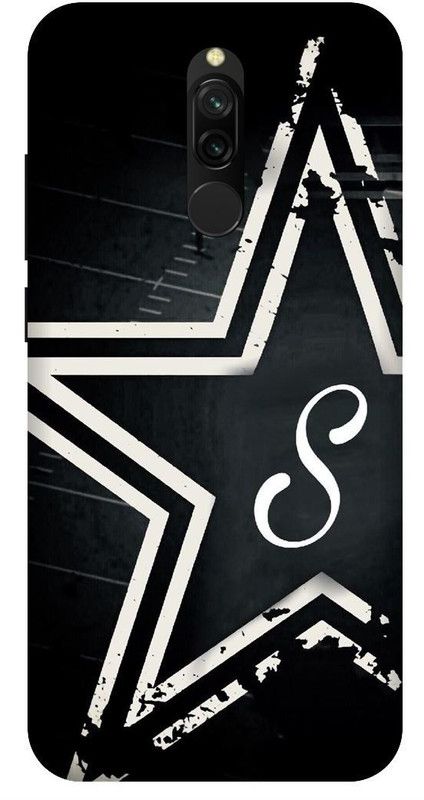 UMPRINT Back Cover for Redmi 8/MZB9073IN S, S Latter, Alphabet Printed Back Cover  (Multicolor, Hard Case, Pack of: 1)