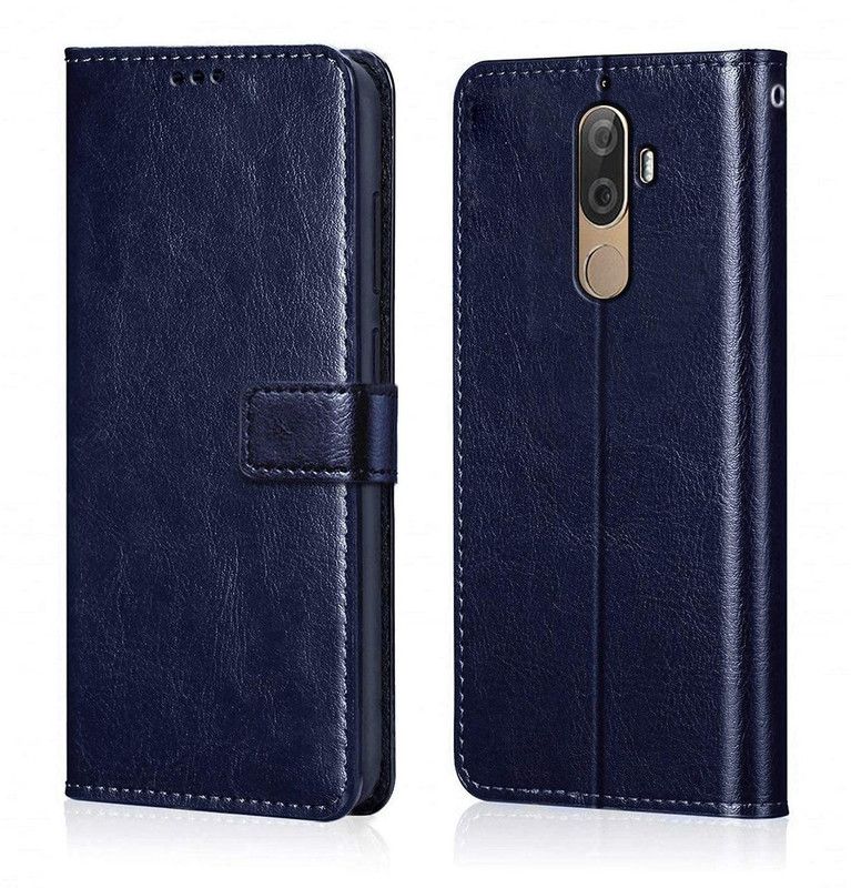 Europe Mart Flip Cover for Honor 6X Flip Cover Magnetic Leather Wallet Case Shockproof TPU  (Blue, Dual Protection, Pack of: 1)