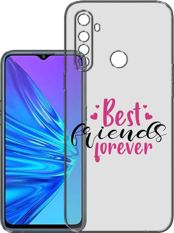 HANIRY Back Cover for Realme 5i / RMX2030 mobile cover | BEST FRIENDS FOREVER TEXT | PNG_86  (Multicolor, Flexible, Silicon, Pack of: 1)