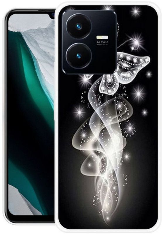 ShopGlobal Back Cover for Vivo Y22  (Black, Silver, Silicon)