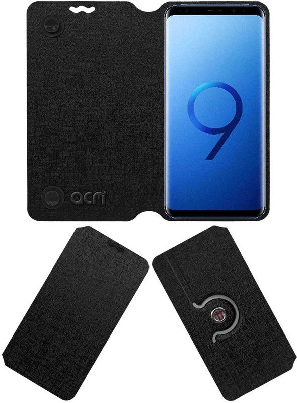 ACM Flip Cover for Samsung Galaxy S9 Plus  (Black, Cases with Holder, Pack of: 1)