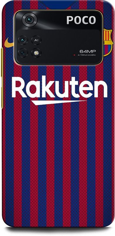ORBIQE Back Cover for POCO M4 Pro BARCELONA, LOGO, BARCELONA EMBLEM, FOOTBALL, FCB, SPORTS  (Multicolor, Hard Case, Pack of: 1)