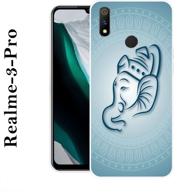 Sswastik Back Cover for Realme 3 Pro  (Blue, Silicon)