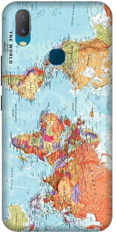URCHIN Back Cover for Vivo U10 world map, cool, map, naksha, world  (Multicolor, Shock Proof, Pack of: 1)