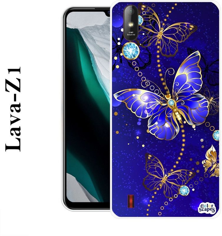 SHIVKUDI Back Cover for Lava Z1  (Blue, Silicon)