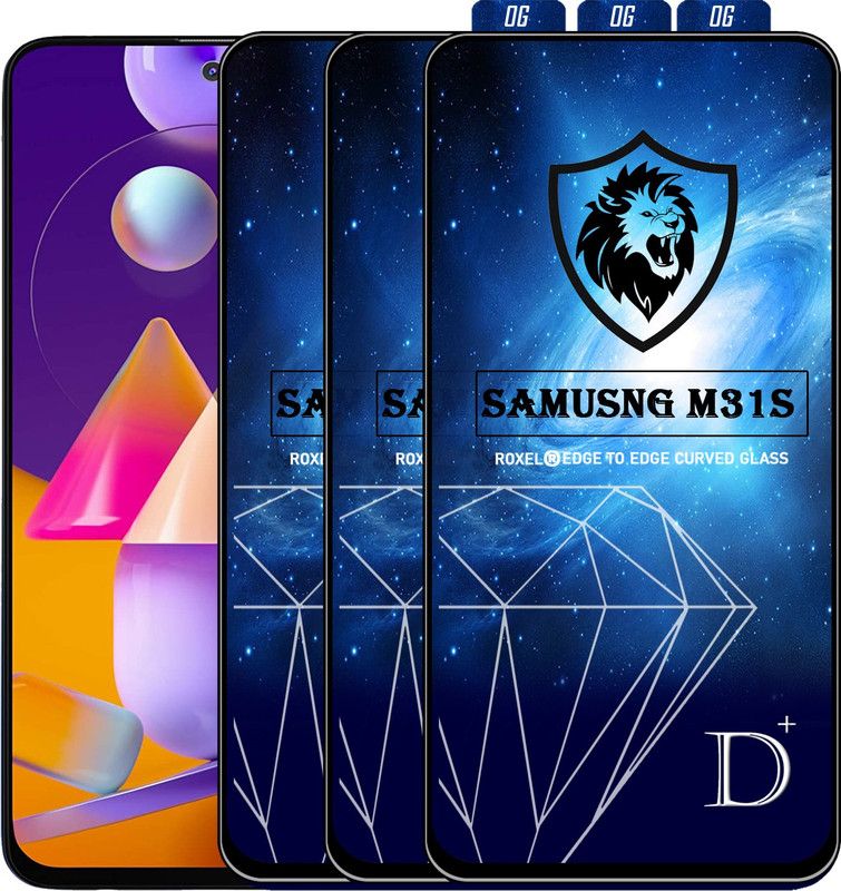 Roxel Edge To Edge Tempered Glass for Samsung Galaxy M31S  (Pack of 3)